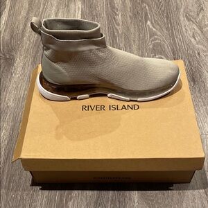 River Island Stone Sock Sneakers